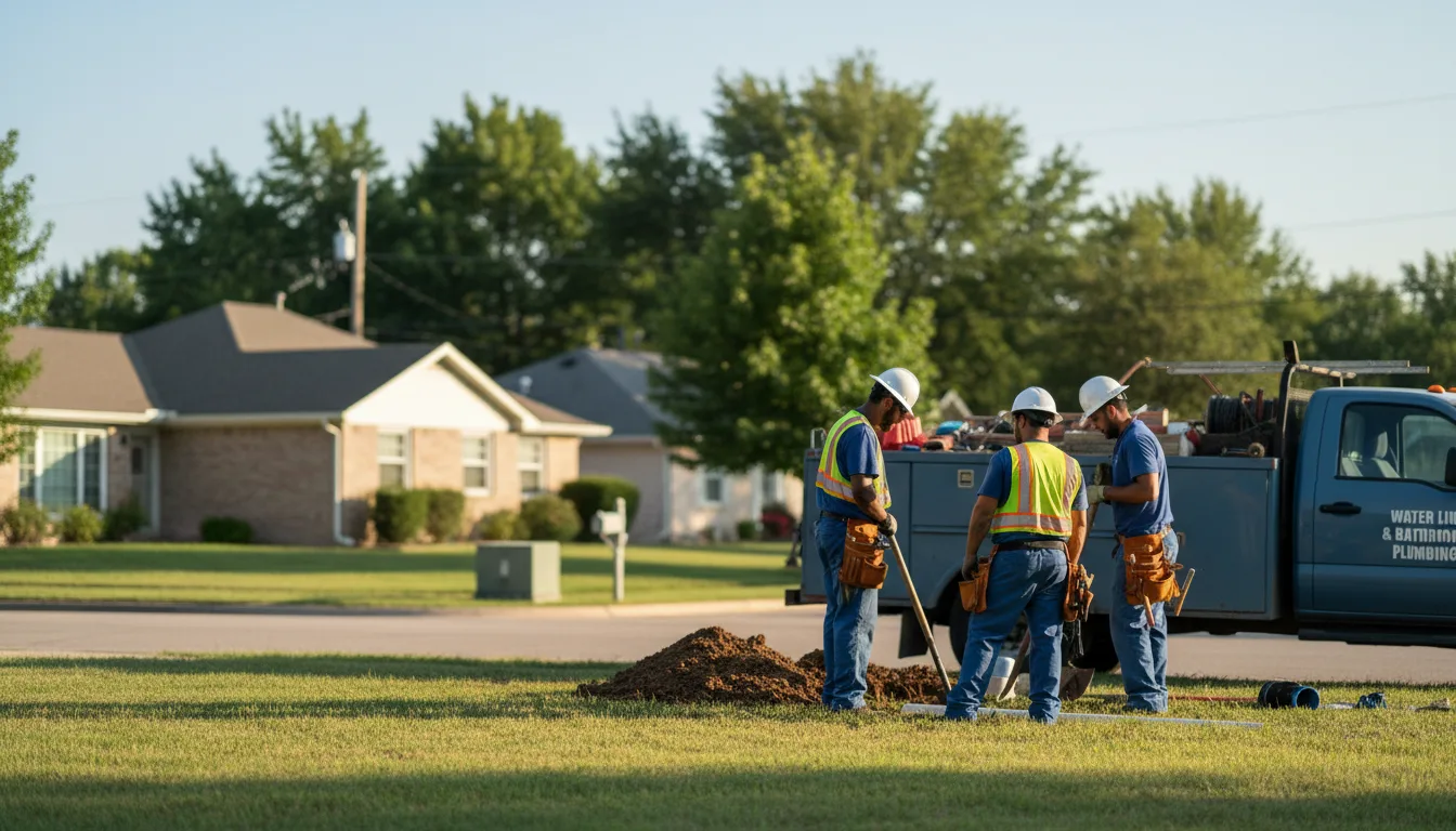 Residential water line and bathroom plumbing service in Howe, IN